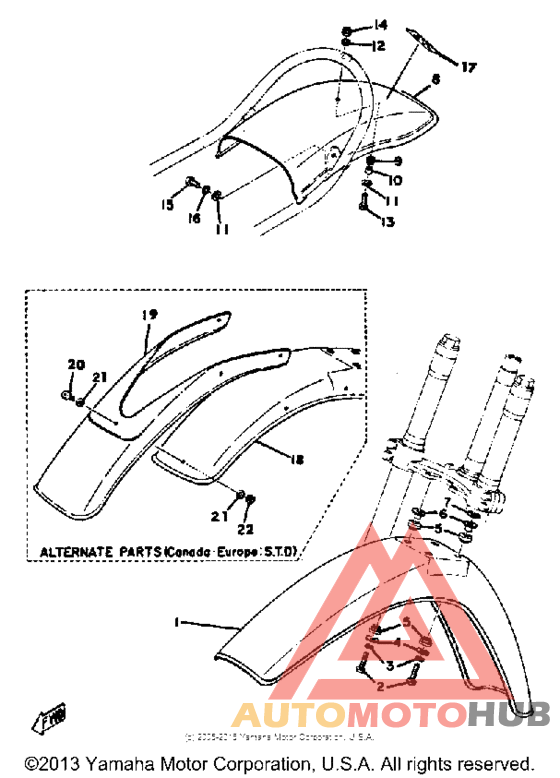 Front fender-rear fender