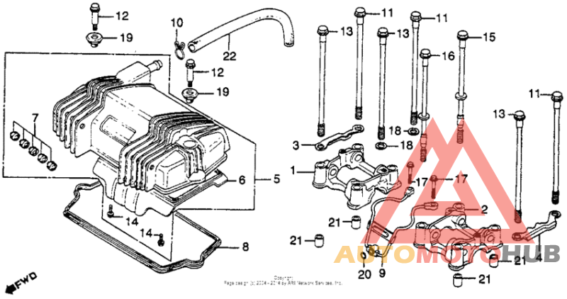 Cylinder head cover + camshaft holder