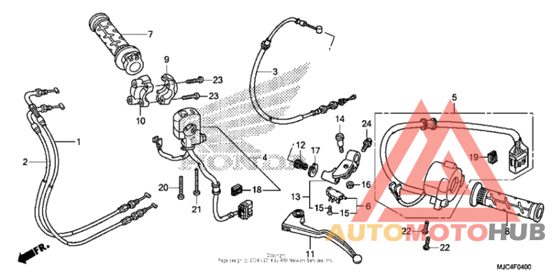 Handle lever + switch + cable