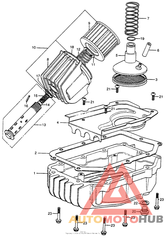 Oil filter + oil pan