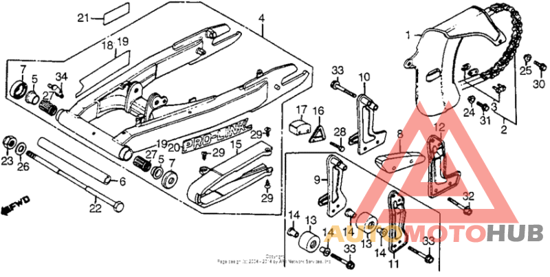 Swingarm + chain case