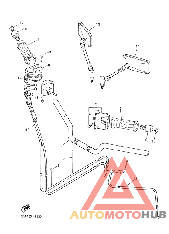 Steering handle. cable