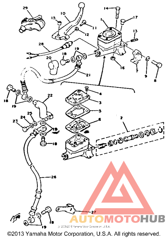 Front master cylinder - brake hose