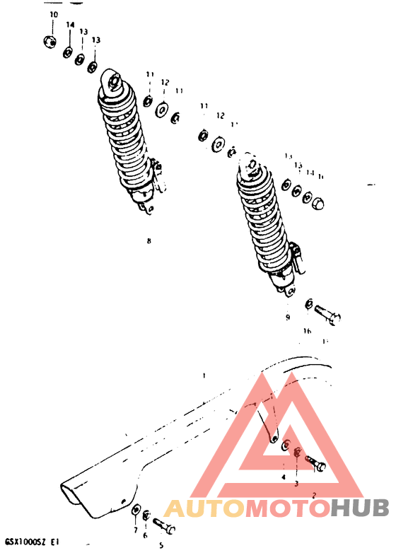 Chain case - rear shock absorber