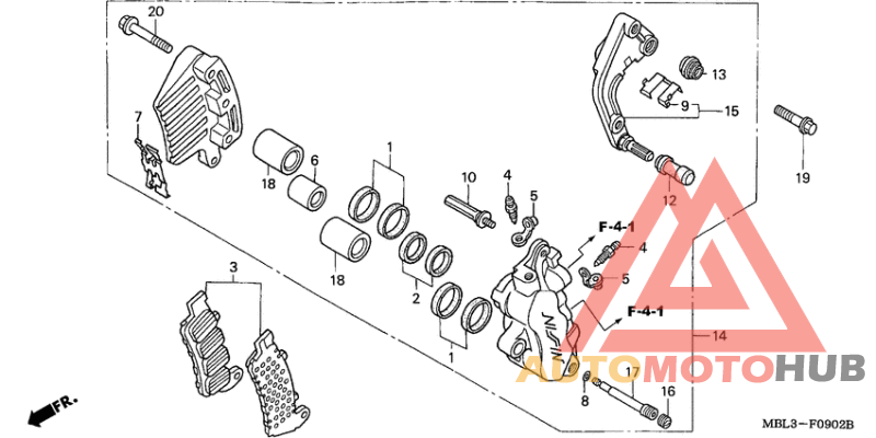 L. front brake caliper