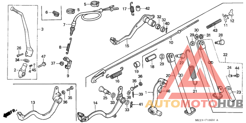 Brake pedal/change pedal/ side stand