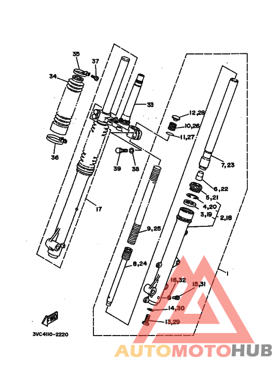 Вилка передней оси