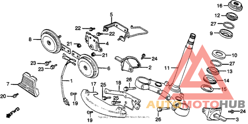 Steering stem + horn