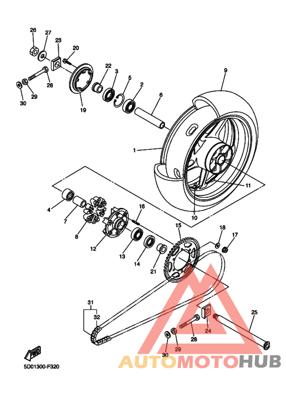 Rear wheel complete assy