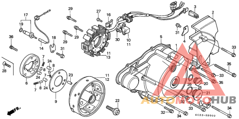 Left crankcase cover/ generator