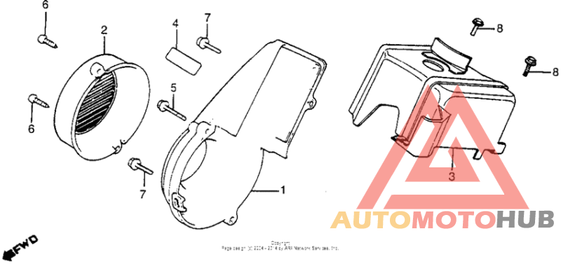 Fan cover + shroud + air guide cover