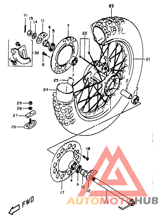 Rear wheel complete assy