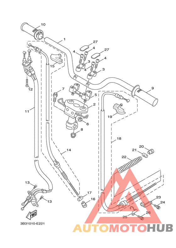 Steering handle & cable