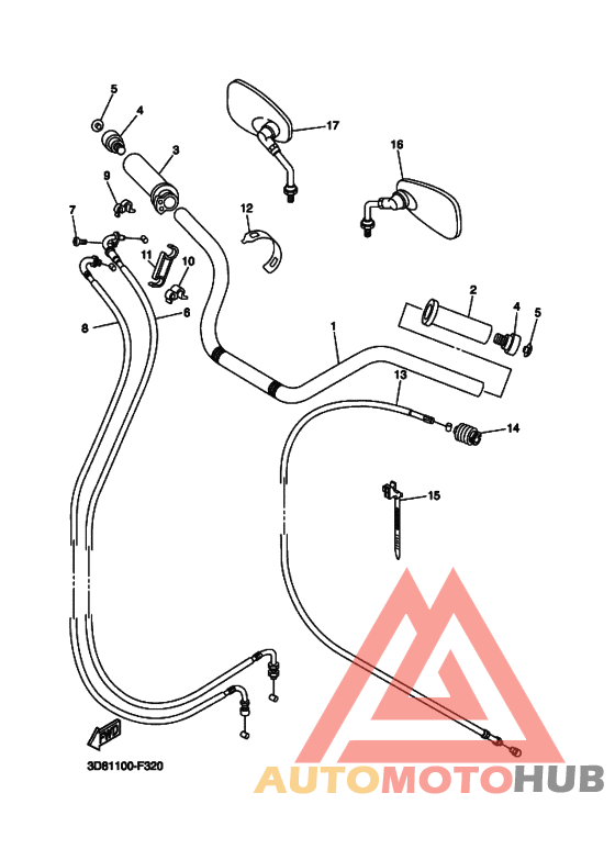 Рулевой рычаг и кабель