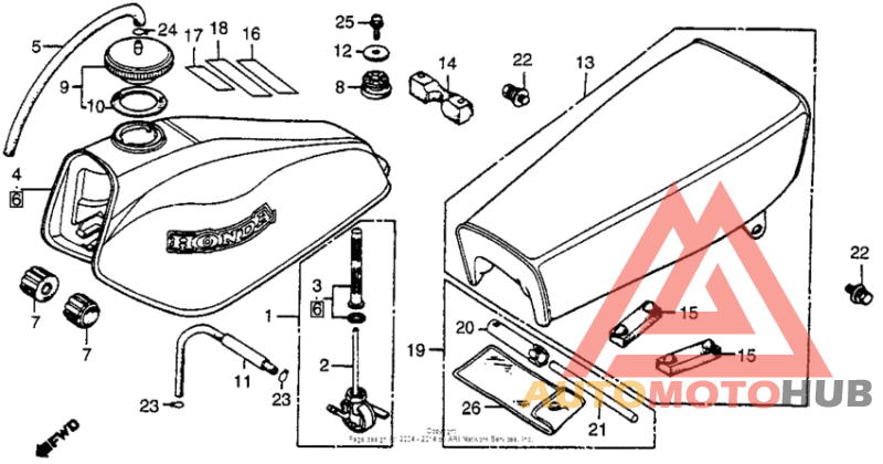 Fuel tank + seat 79-80