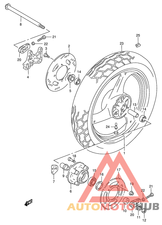 Rear wheel complete assy