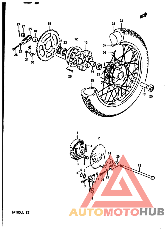 Rear wheel complete assy