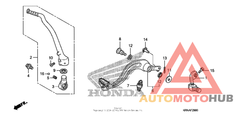 Pedal + kick starter arm