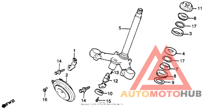 Steering stem + horn
