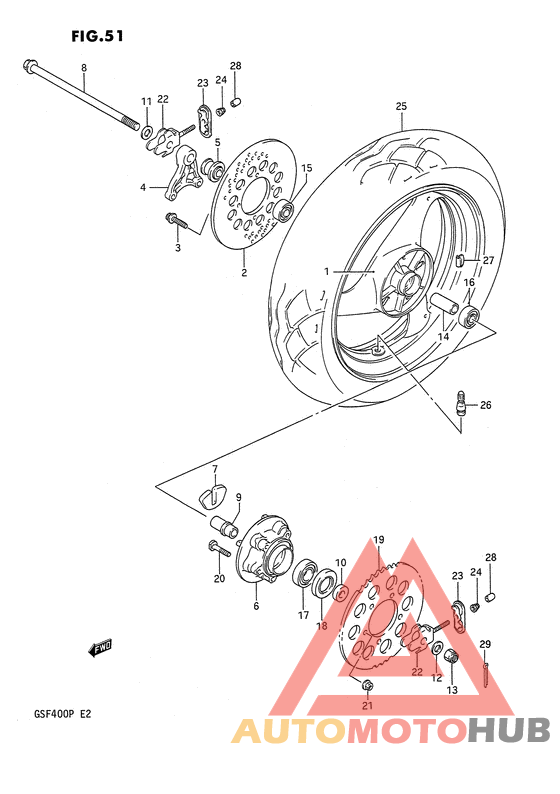 Rear wheel complete assy