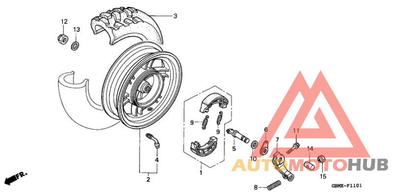 Rear wheel complete assy