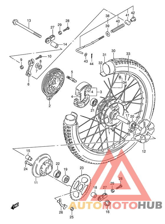 Rear wheel complete assy