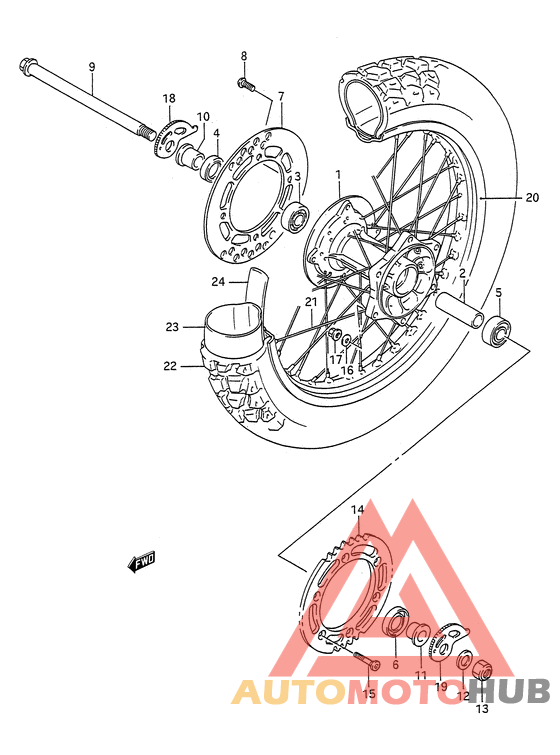 Rear wheel complete assy
