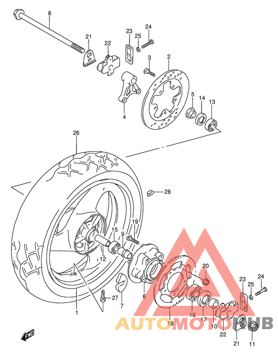 Rear wheel complete assy