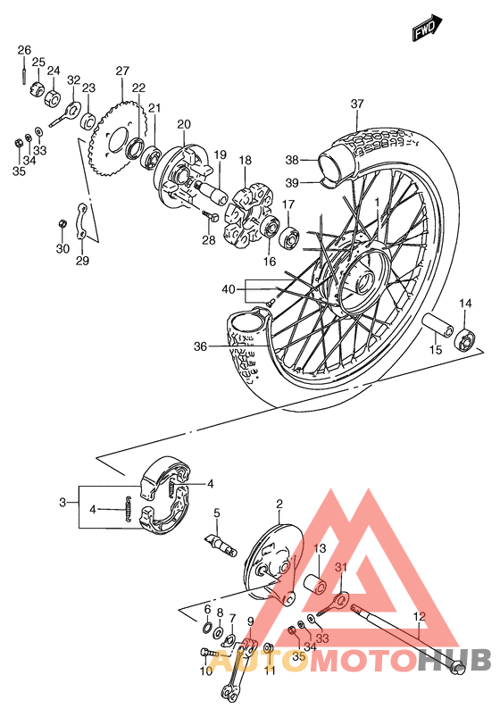 Rear wheel complete assy