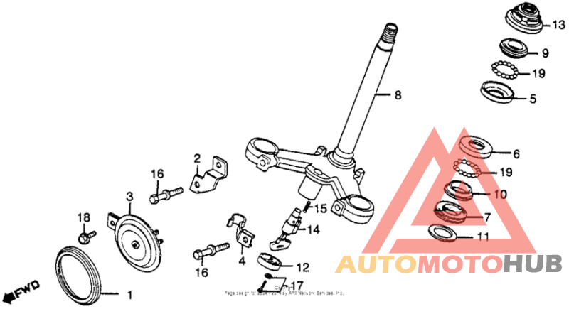 Steering stem + horn