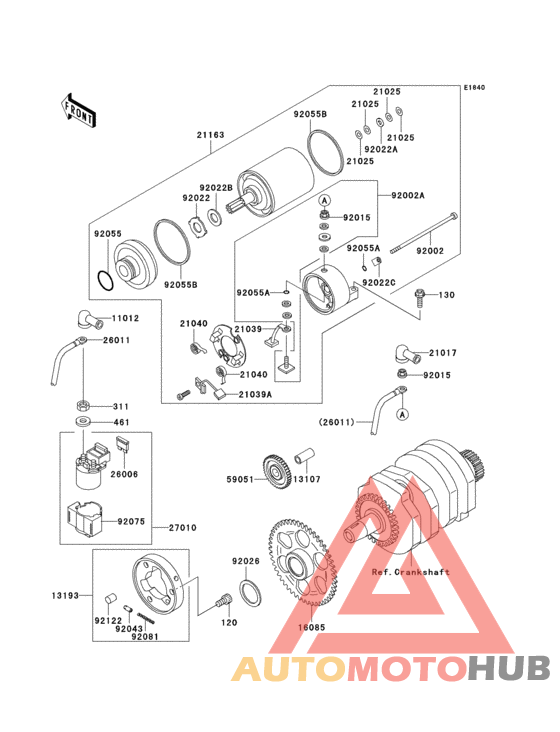 Starter motor(ex250-h11-h13)