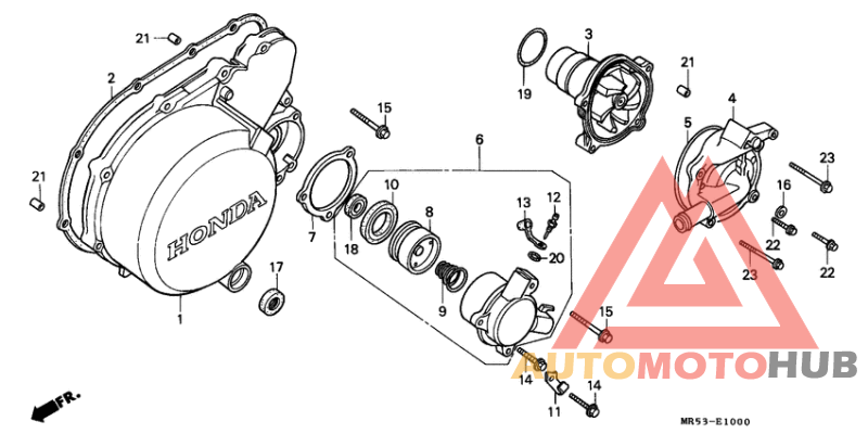 Left crankcase cover/ water pump
