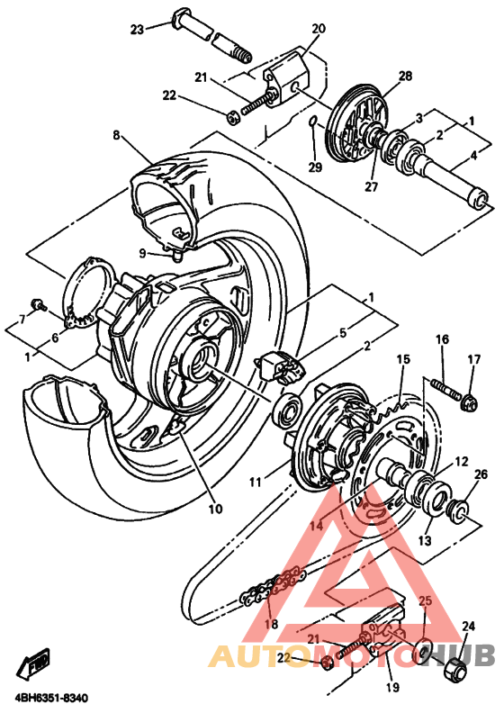 Rear wheel complete assy