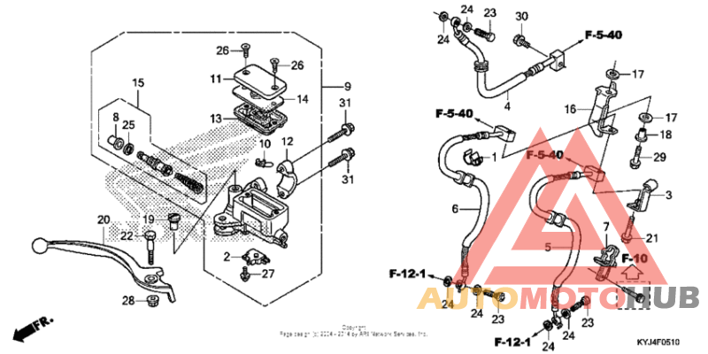 Front brake master cylinder (cbr250ra)