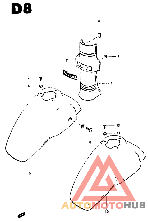 Frame head cover - front fender