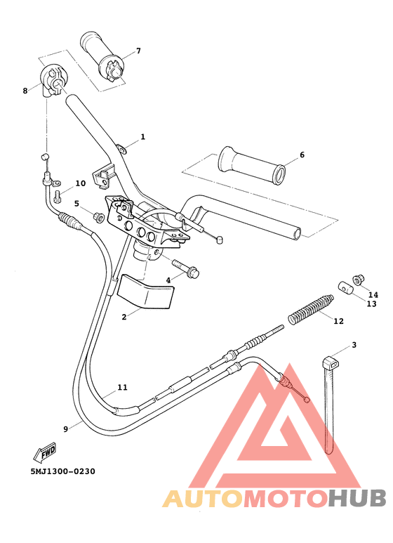 Steering handle. cable