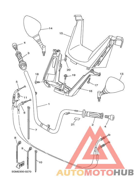 Steering handle. cable