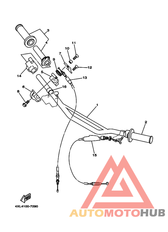 Steering handle. cable