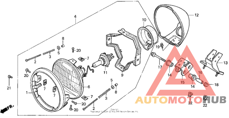 Vt1100c headlight 95-96