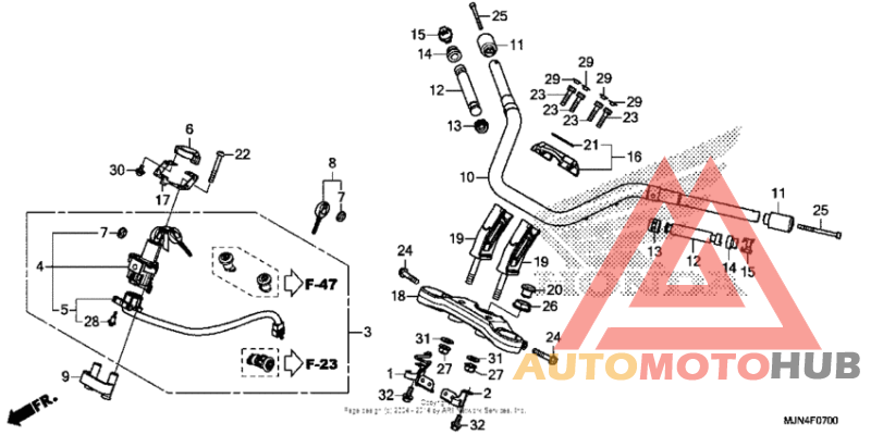 Handlebar + top bridge