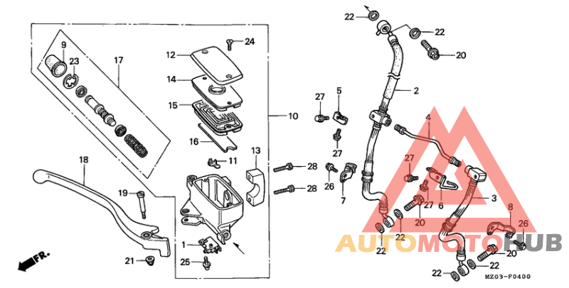 Fr. brake master cylinder