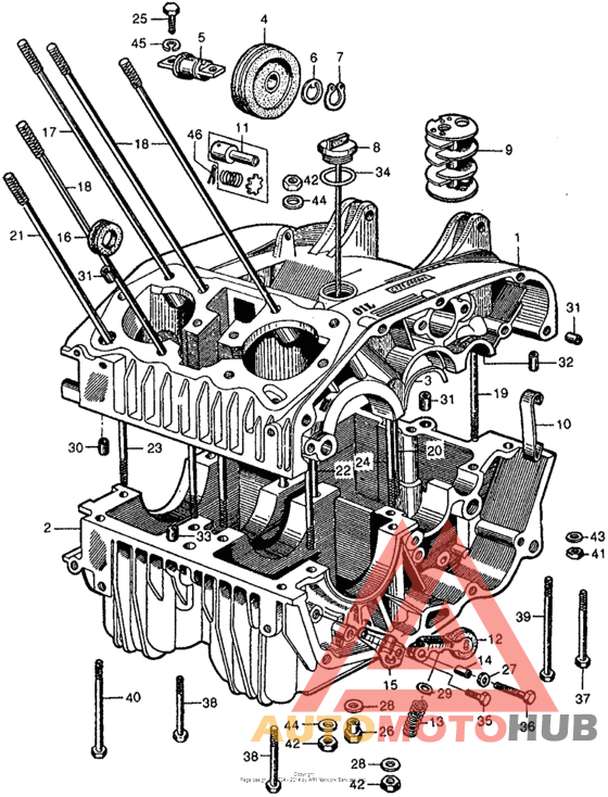 Upper crankcase + lower crankcase