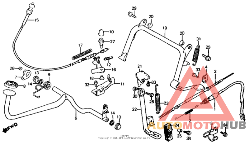 Stand + rear brake pedal