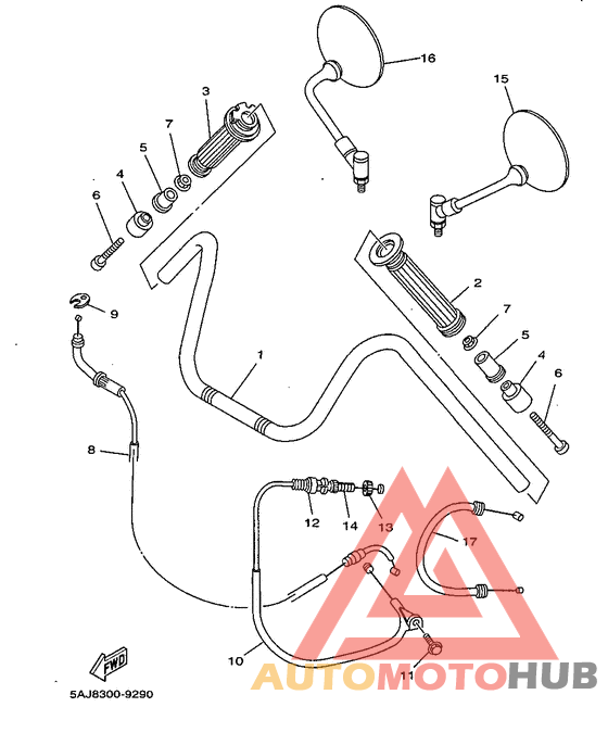 Steering handle. cable