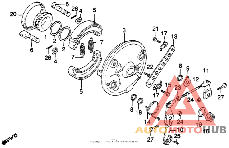 Cm450e front brake panel