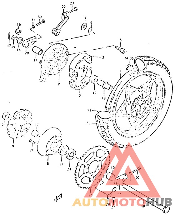 Rear wheel complete assy