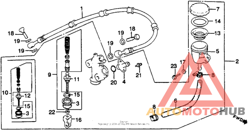 Rear brake master cyl.