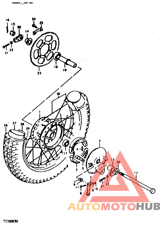 Rear wheel complete assy