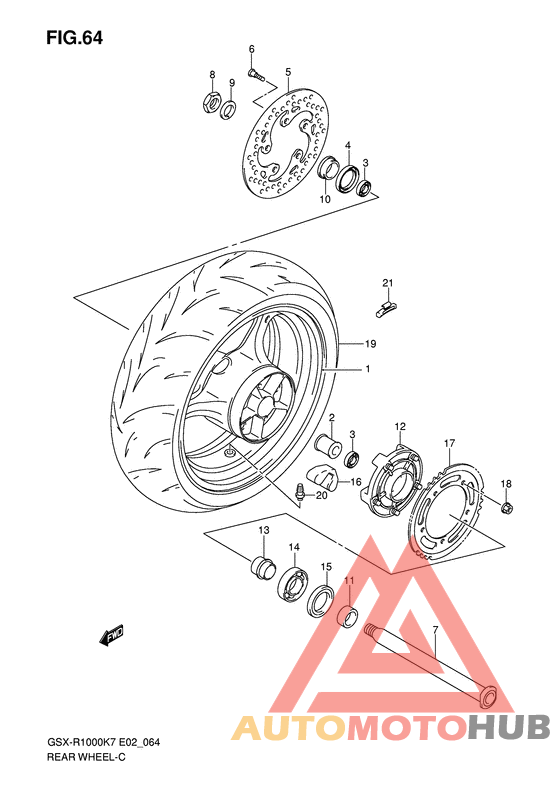 Rear wheel complete assy