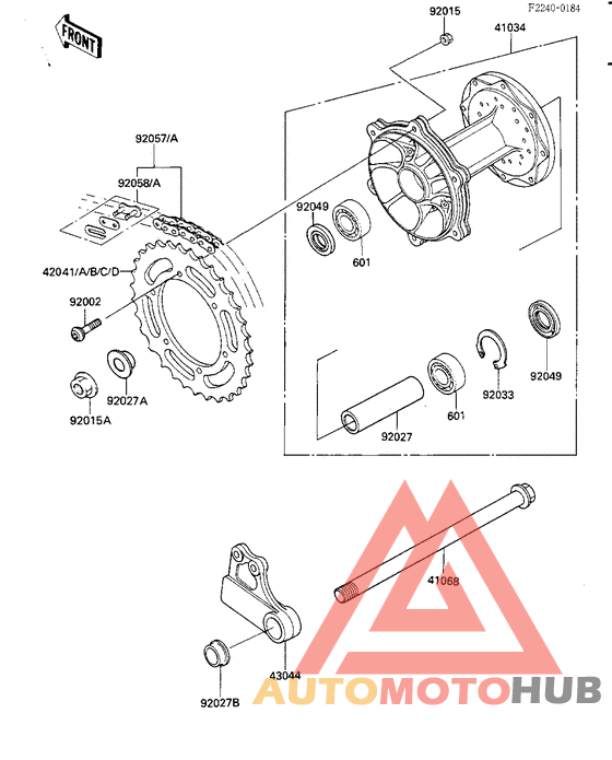 Rear hub/chain
